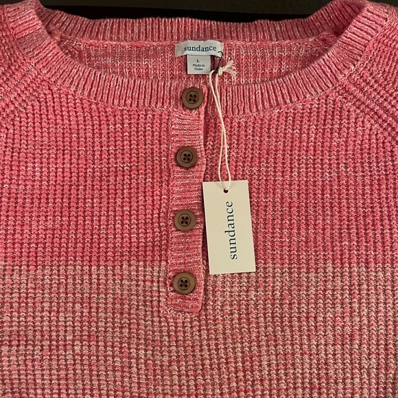 NWT SUNDANCE Avedon Henley Pink Ombre’ Sweater, Size L - Picture 10 of 10